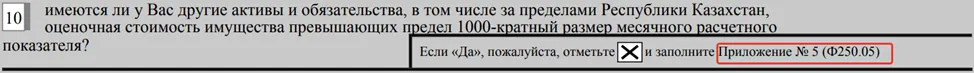 Заполнение другого имущества в ФНО 250.00