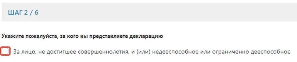 Заполнение ФНО 250.00 за несовершеннолетнее лицо